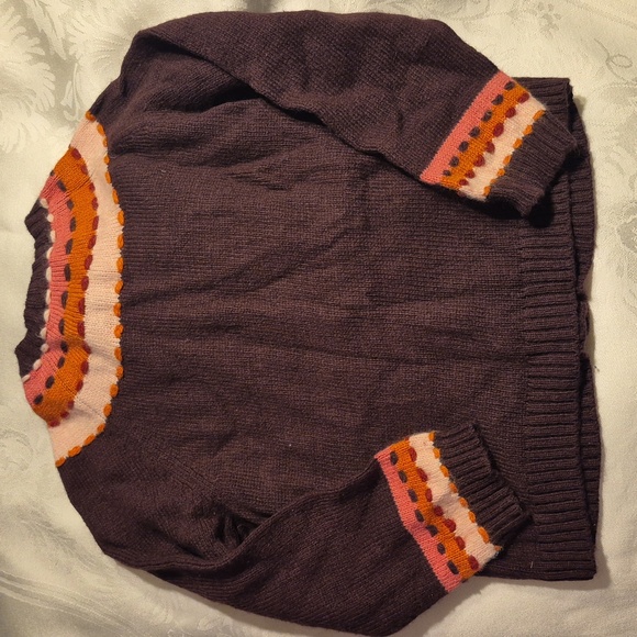 Gymboree girls size 3T Harvest Leaves line brown sweater - Picture 3 of 4
